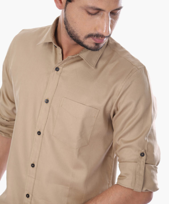 cotton_khaki_textured_full_sleeve_roll_up_fomal_shirt_4