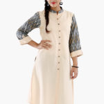 cream_khadi_long_kurta_with_ikat_sleeve_1