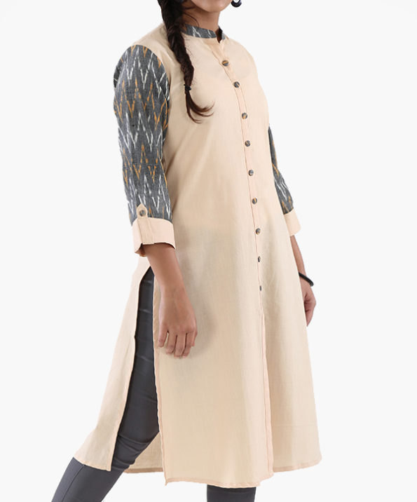 cream_khadi_long_kurta_with_ikat_sleeve_3