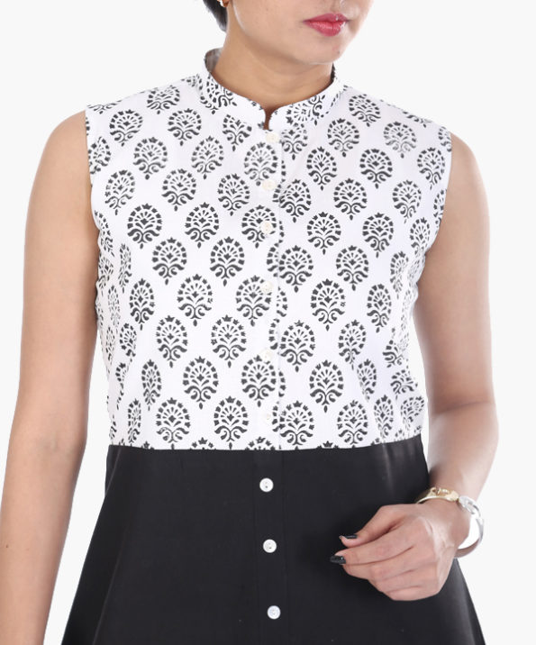 khadi_color_block_handprinted_natural_shell_button_dress_5