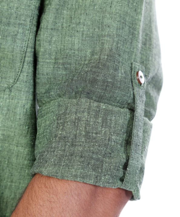 khadi_dark_green_short_kurta_4