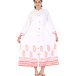 khadi_frock_style_motif_print_white_peach_long_kurta_1