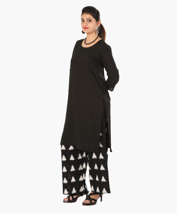 khadi_full_black_short_top_n_ikat_palazzo_2