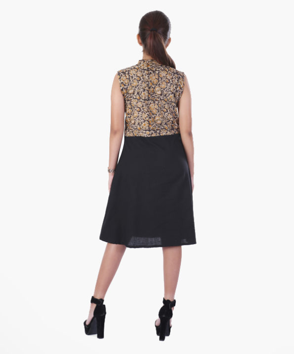 khadi_kalamkari_color_block_dress_4