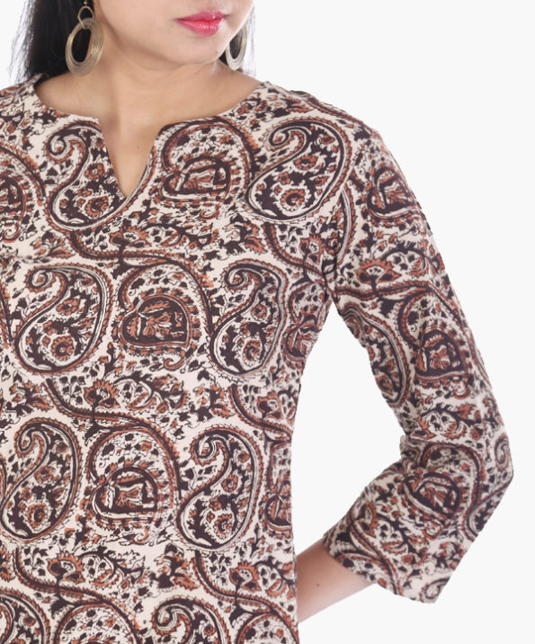 khadi_kalamkari_hand_block_printed_natural_vegetable_color_short_kurta_4