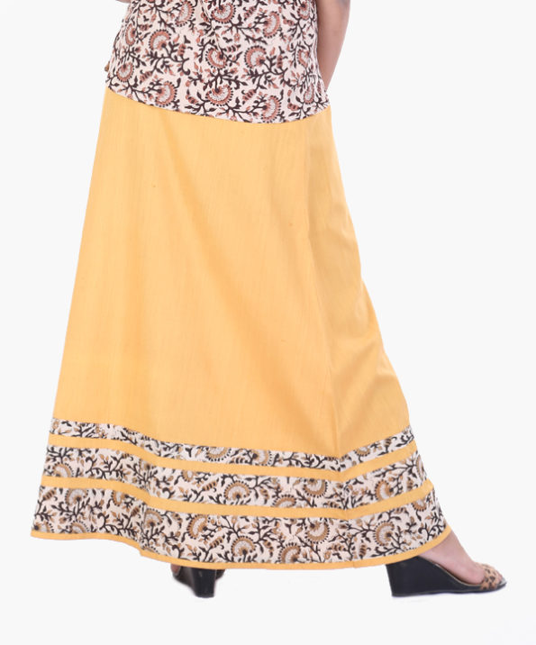 khadi_kalamkari_natural_color_hand_printed_short_top_with_mustdard_yellow_skirt_set_4