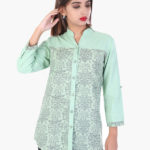 khadi_light_green_block_print_summer_formal_wear_shirt_1