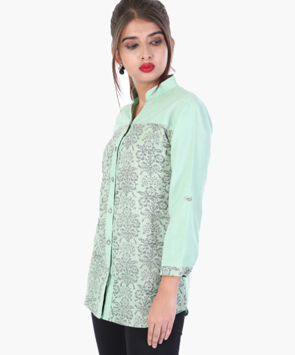 khadi_light_green_block_print_summer_formal_wear_shirt_2