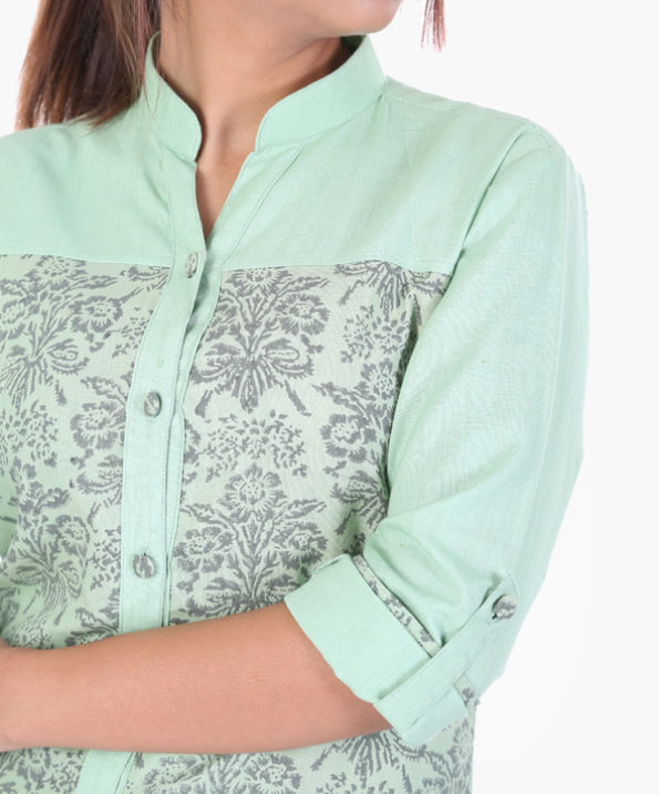 khadi_light_green_block_print_summer_formal_wear_shirt_4