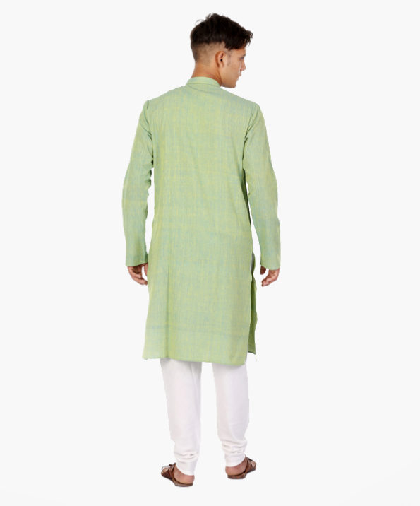 khadi_light_green_constructed_yarn_dyed_long_kurta_3