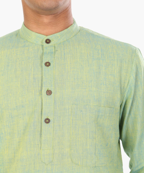 khadi_light_green_constructed_yarn_dyed_long_kurta_4