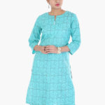 khadi_light_pastle_blue_grey_floral_hand_print_long_kurta_1