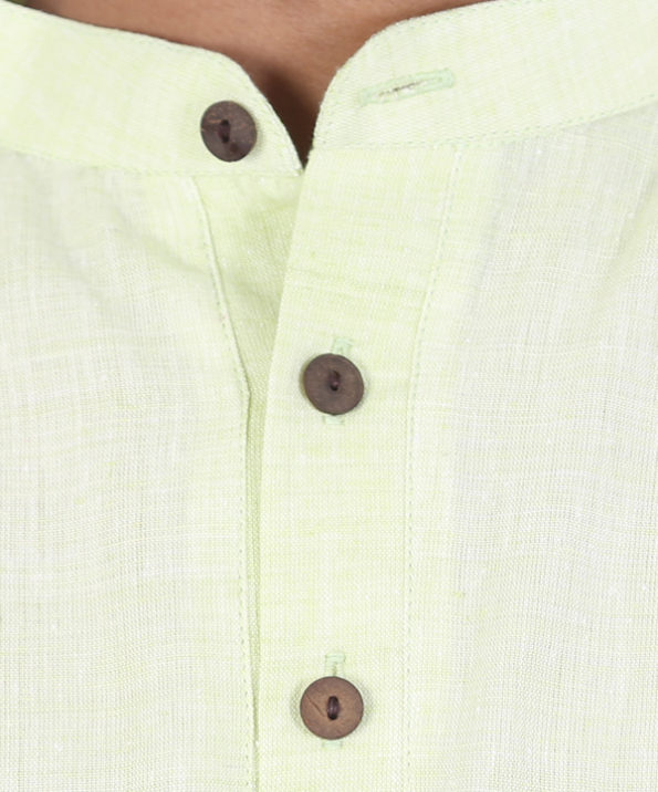 khadi_lime_green_half_sleeve_short_kurta_4