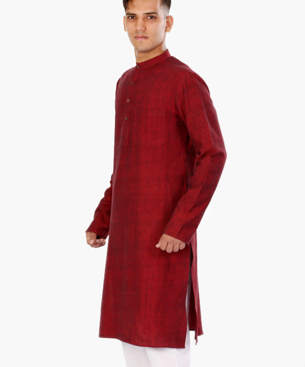 khadi_maroon_constructed_yarn_dyed_long_kurta_2