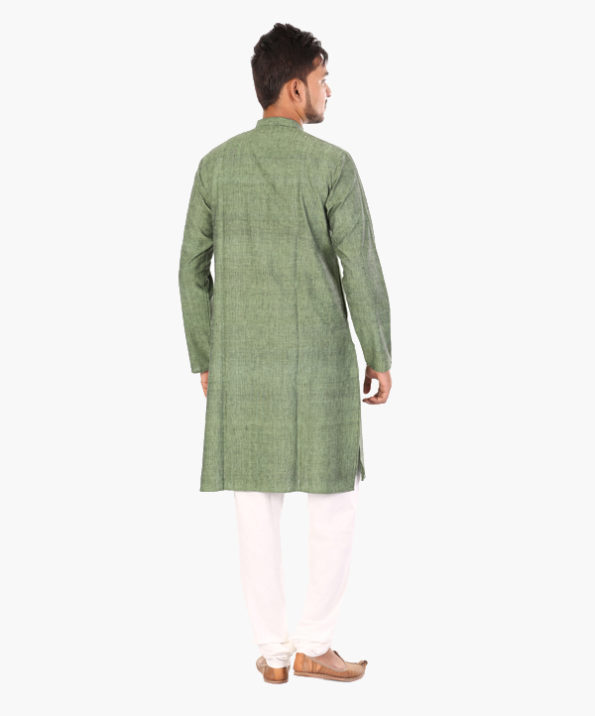 khadi_mehandi_green_yarn_dyed_long_kurta_3