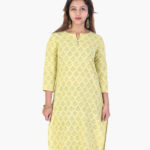 khadi_motif_block_print_lime_green_long_kurta_1