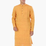 khadi_orange_constructed_yarn_dyed_long_kurta_1