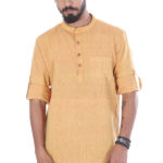 khadi_orange_short_kurta_1