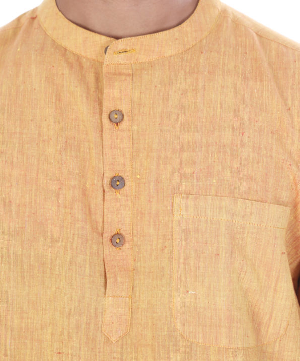 khadi_orange_short_kurta_5