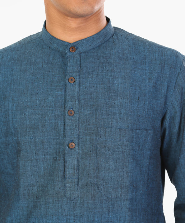 khadi_peacock_blue_kurta_4