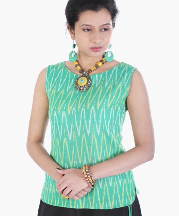 khadi_skirt_n_green_ikat_chevron_top_set_5