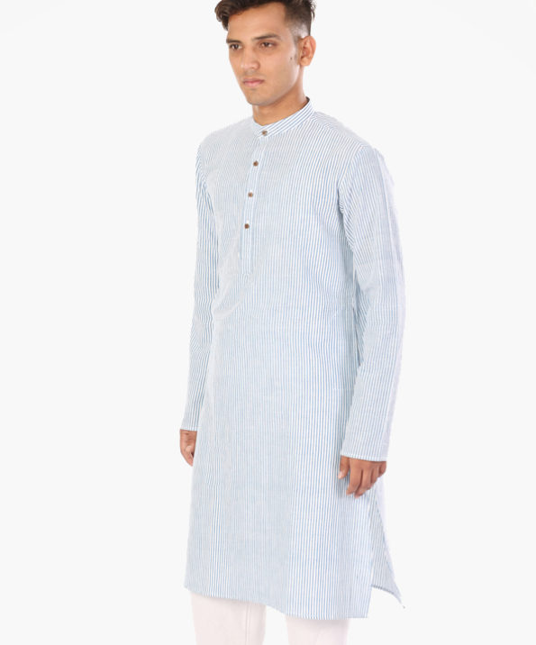 khadi_striped_blue_n_white_long_kurta_2