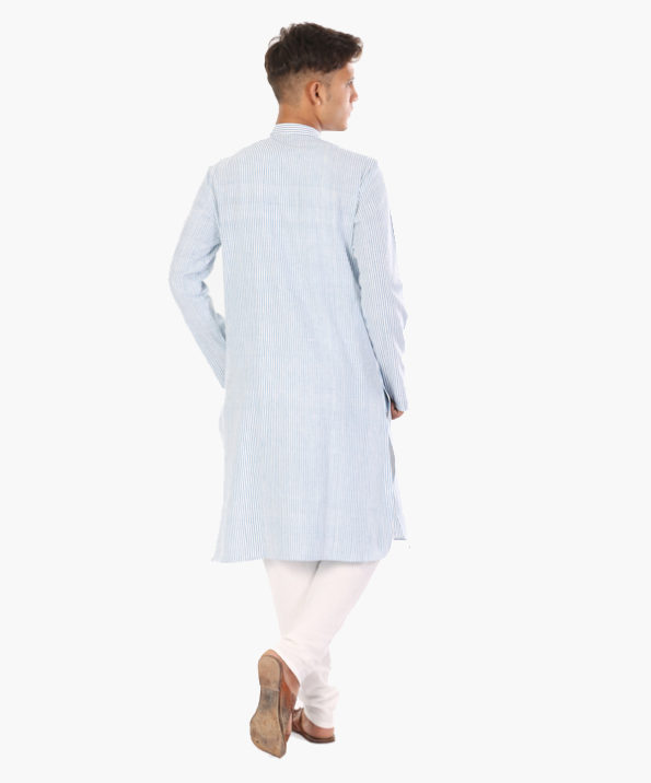 khadi_striped_blue_n_white_long_kurta_3