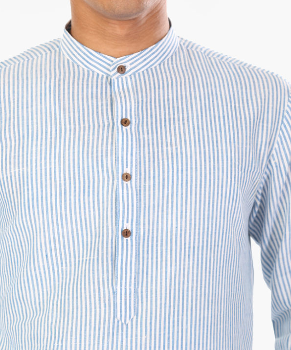 khadi_striped_blue_n_white_long_kurta_4