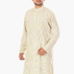 khadi_striped_yellow_grey_long_kurta_1