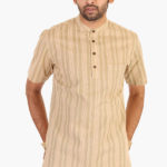 khadi_thin_stripe_green_short_kurta_1