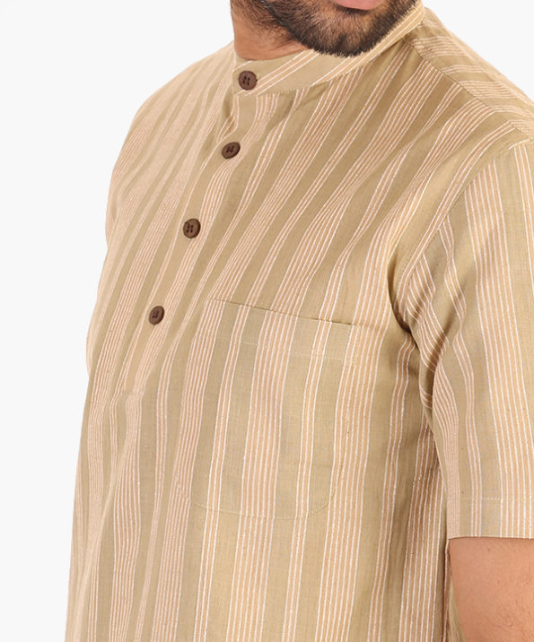 khadi_thin_stripe_green_short_kurta_4