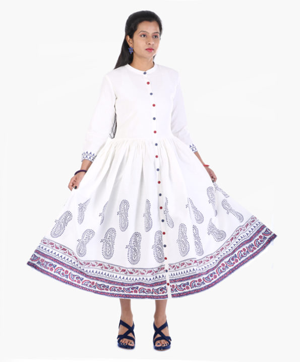 khadi_white_blockprinted_flared_kurta_dress_fabric_button_2