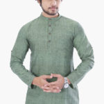 khadi_yarne_dyed_mehandi_green_short_kurta_1