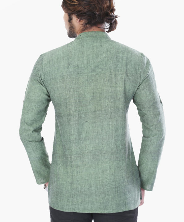 khadi_yarne_dyed_mehandi_green_short_kurta_3