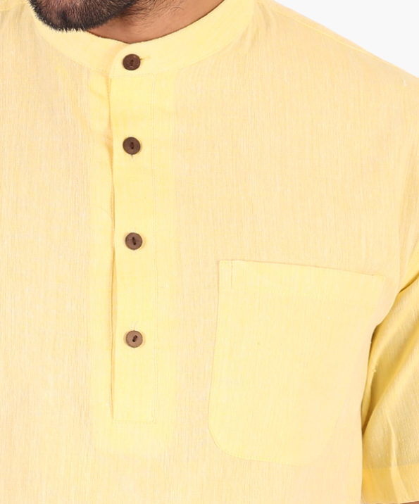 pure_khadi_yellow_half_sleeve_short_kurta_2