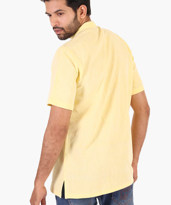 pure_khadi_yellow_half_sleeve_short_kurta_3