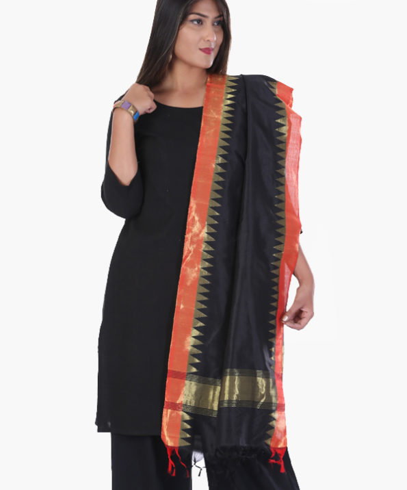 pure_silk_black_jari_border_handloom_paithani_stole_2