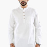 white pure khadi short kurta 1