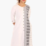 white_khadi_half_ikat_long_kurta_1