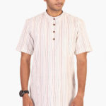 white_khadi_multi_color_line-half_sleeve_short_kurta_1
