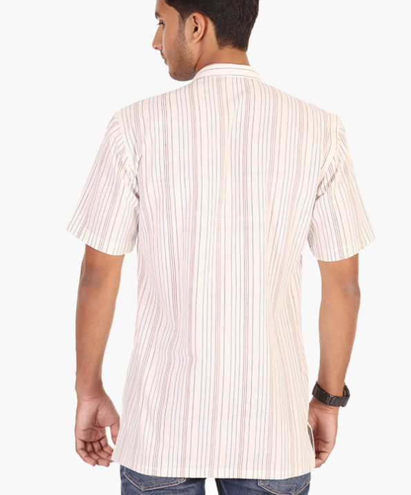 white_khadi_multi_color_line-half_sleeve_short_kurta_13