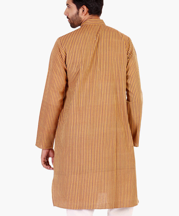 yellow_stripe_khadi_long_kurta_3