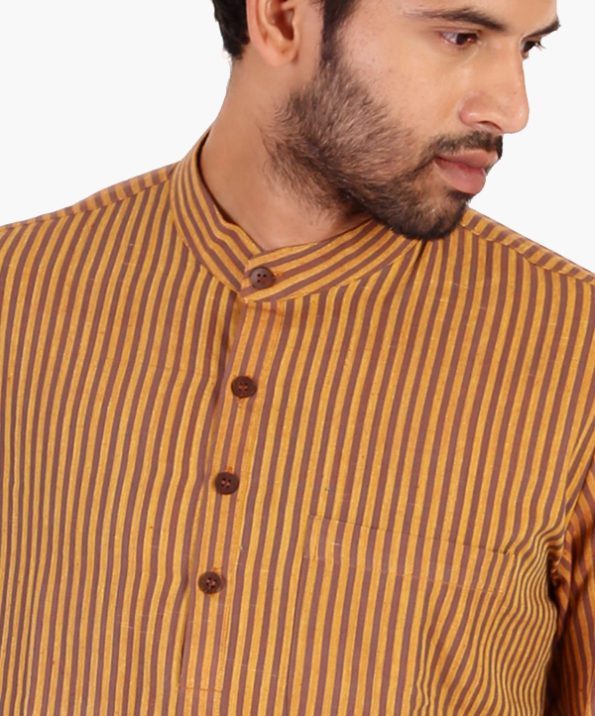 yellow_stripe_khadi_long_kurta_4