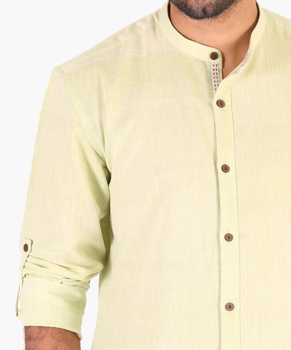 lime_green_stylish_khadi_shirt_4